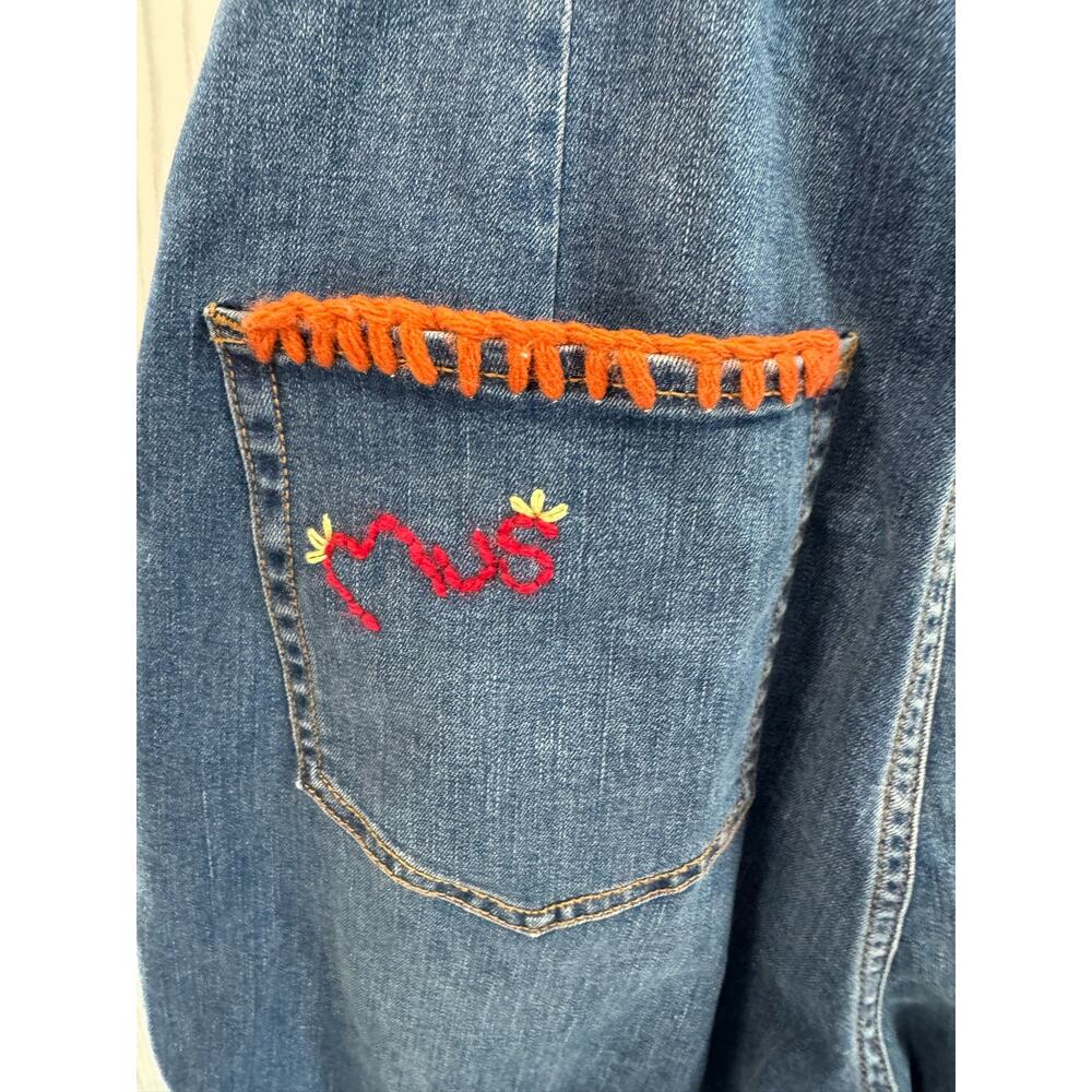 Reimagined Embroidered Retro Style Hollister Overalls Size Large - Picture 9 of 14